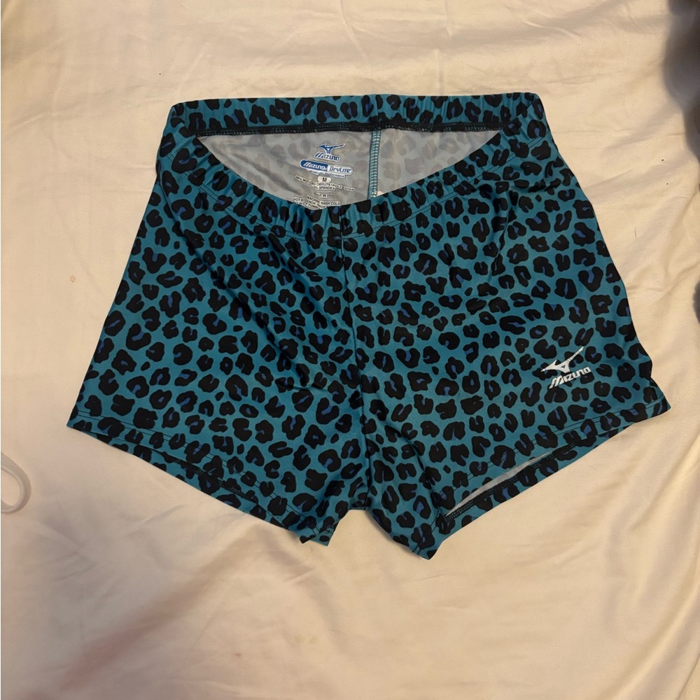 Mizuno Women's Athletic Shorts in Blue Leopard